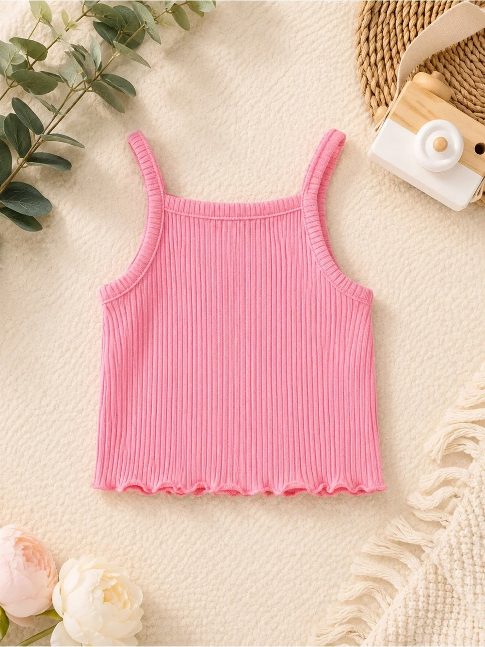 Old Navy Baby Girl 3-6 Mo Pink Ribbed Tank - Cropped Sleeveless Cami